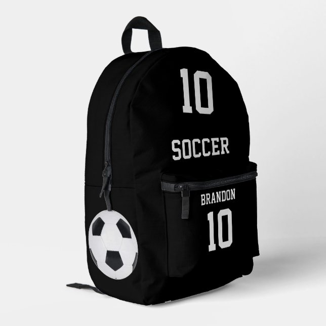 soccer backpacks black personalized player gol (Back Corner Left)