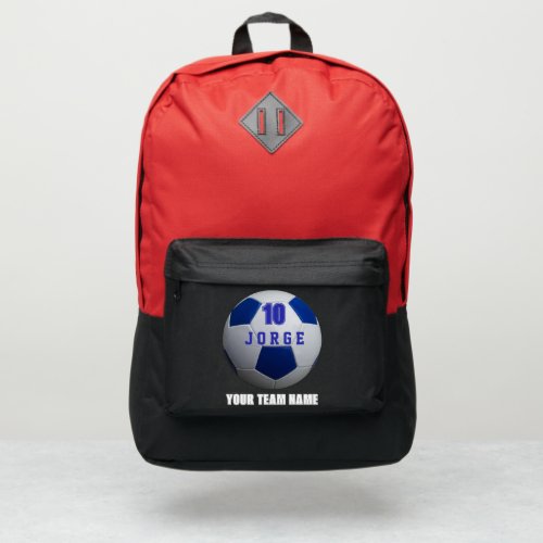 soccer backpacks sports team boys red to school