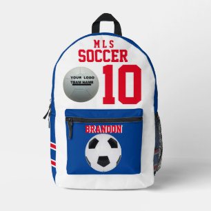 soccer backpacks white red personalized player bag