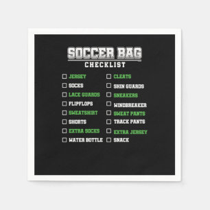 Soccer Bag Checklist Goals Footballer Football Pla Napkins