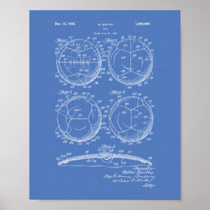 Soccer Ball 1932 Patent Art - Blueprint Poster