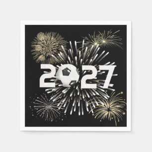Soccer Ball 2027 New Year's Eve Party Napkins