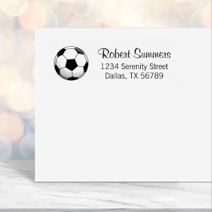 Soccer Ball Address Self-inking Stamp