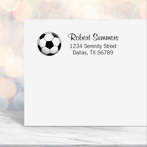 Soccer Ball Address Self_inking Stamp