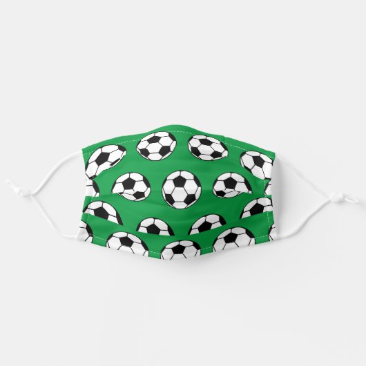 Soccer Ball Adult Cloth Face Mask (Front, Unfolded)