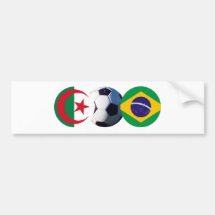 Soccer Ball Algeria & Brazil Flags The MUSEUM Zazz Bumper Sticker