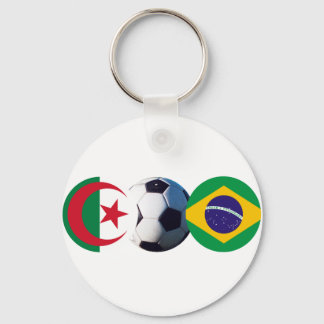 Soccer Ball Algeria & Brazil Flags The MUSEUM Zazz Keychain