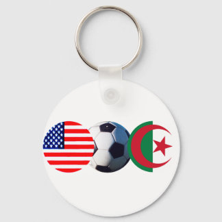 Soccer Ball Algeria & USA Flags The MUSEUM Zazzle Keychain