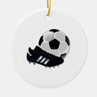 Soccer Ball and Cleat Ceramic Ornament