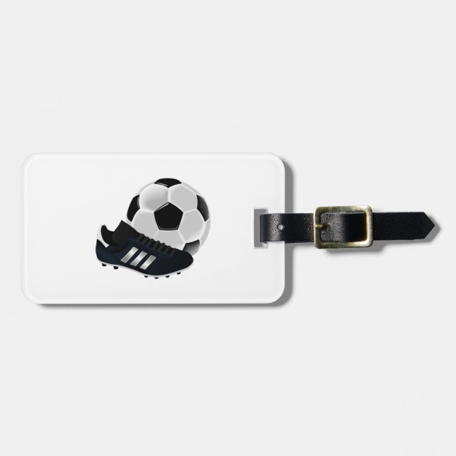 Soccer Ball and Cleats Luggage Tag (Front Horizontal)