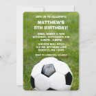 Soccer Ball and Grass Birthday Party Invitations