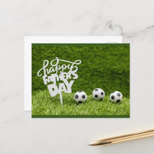 Soccer ball and Happy Fathers Day for Dad Card
