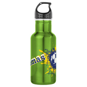 Soccer ball and net splat named drinks bottle