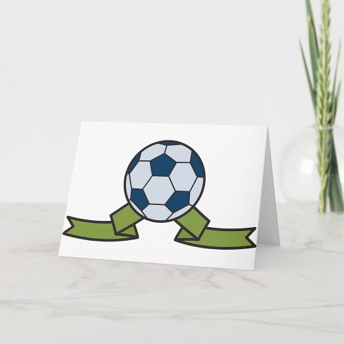 Soccer Ball And Ribbon Greeting Cards