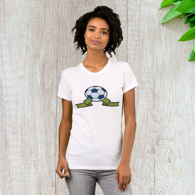 Soccer Ball And Ribbon Womens T-Shirt (Creator Uploaded)