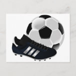 Soccer Ball and Shoe Postcard