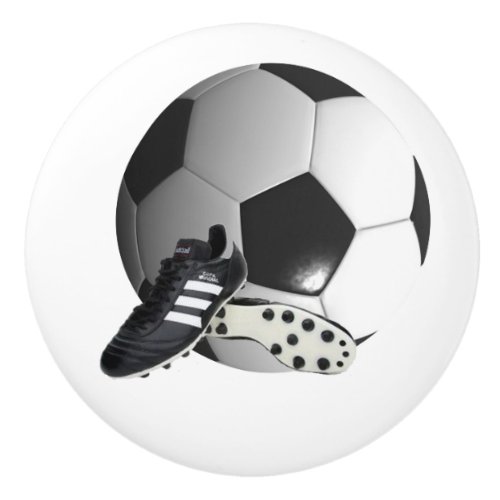 Soccer Ball And Shoes Draw Knob Ceramic Knob