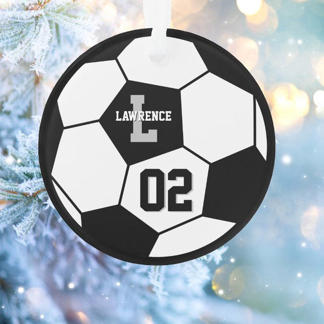 Soccer Ball and Soccer Player Photo Ornament (Creator Uploaded)