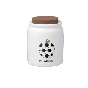 Soccer Ball Apple Gym Teacher Candy Jar