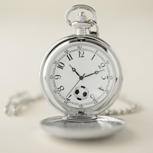Soccer ball  _ Arabic numeral Pocket Watch