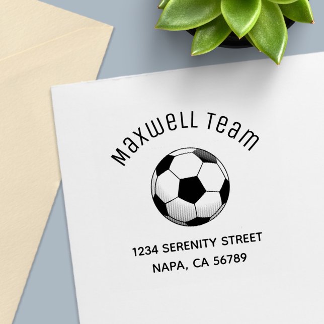 Soccer Ball Arch Family Address Self-inking Stamp (Creator Uploaded)