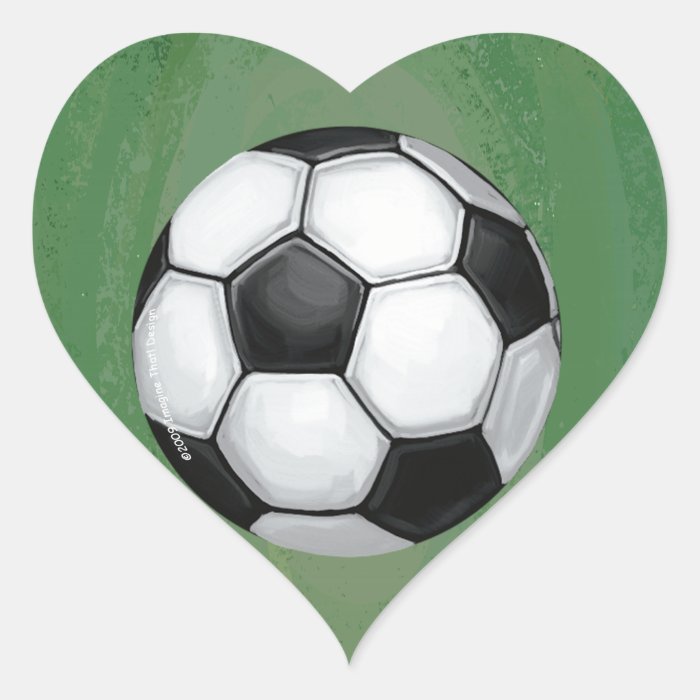 Soccer Ball Art Heart Heart Sticker
