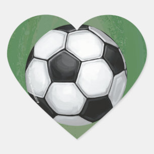 Soccer Ball Art Heart Sticker