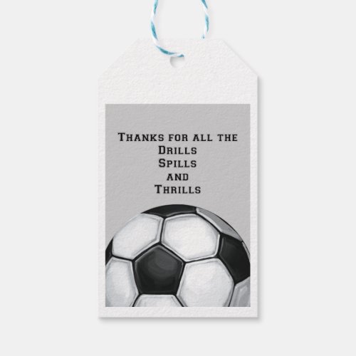 Soccer Ball Art Thank You Coach Gift Tags