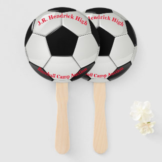 Soccer Ball Auction Paddle Hand Fan