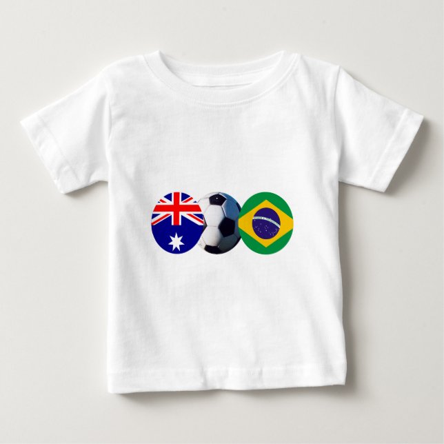 Soccer Ball Australia & Brazil Flag The MUSEUM Baby T-Shirt (Front)