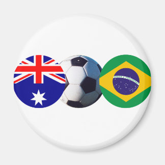 Soccer Ball Australia & Brazil Flag The MUSEUM Magnet