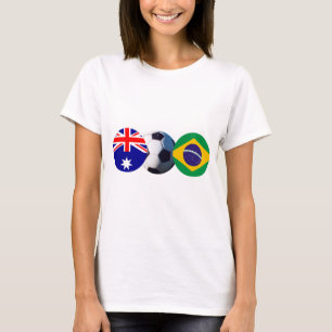 Soccer Ball Australia & Brazil Flag The MUSEUM T-Shirt