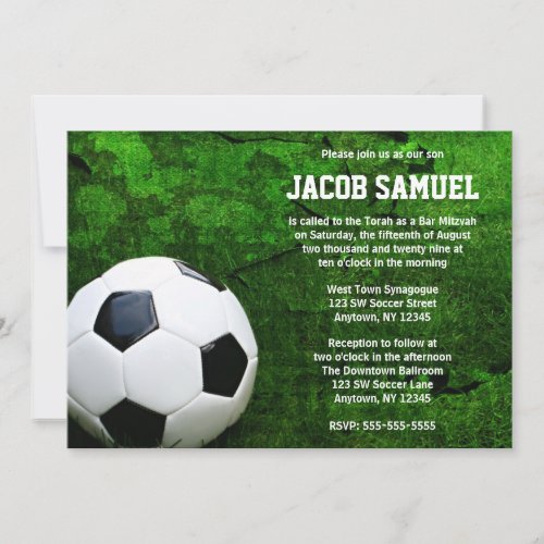 Soccer Ball Bar Mitzvah Invites