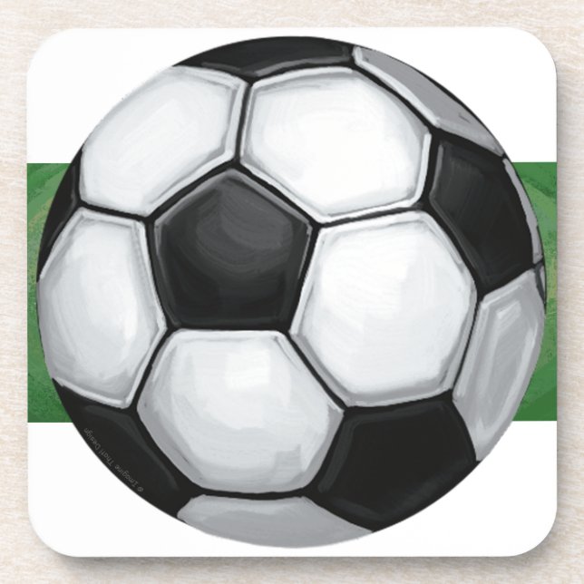 Soccer Ball Beverage Coaster (Front)