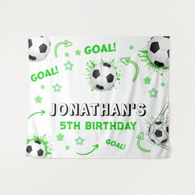 Soccer Ball Birthday Backdrop (Front (Horizontal))