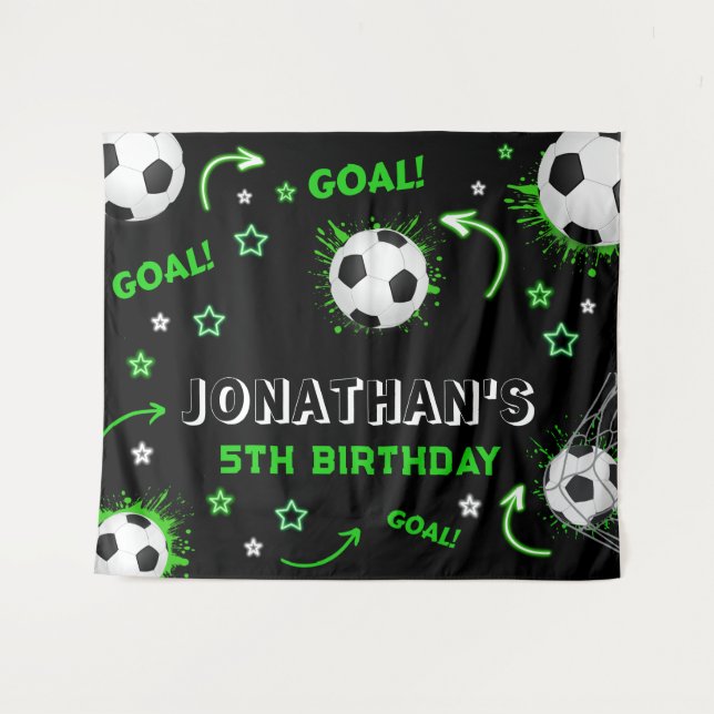 Soccer Ball Birthday Backdrop (Front (Horizontal))