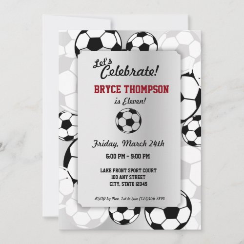 Soccer Ball Birthday Party Invitation