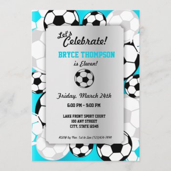 Soccer Ball Birthday Party Invitation by happygotimes at Zazzle