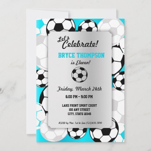 Soccer Ball Birthday Party Invitation