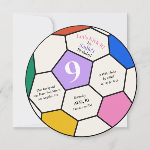 Soccer Ball Birthday Party Invitation