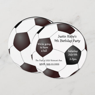 Soccer ball Birthday Party Invitation