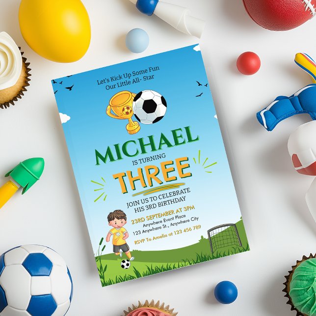 Soccer Ball Birthday Party Invitation (Soccer Birthday Party Invitation)