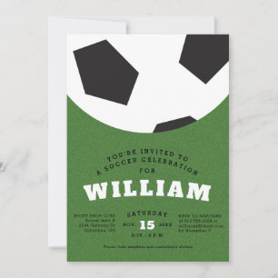 Soccer ball birthday party invitation