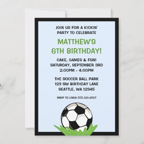 Soccer Ball Birthday Party Invitations