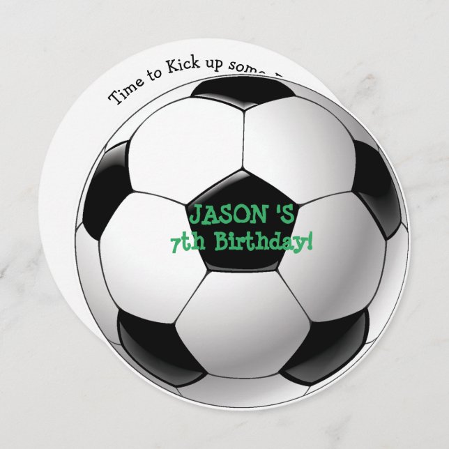 Soccer BALL Birthday Party kids invitation (Front/Back)