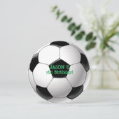 Soccer BALL Birthday Party kids invitation (Standing Front)