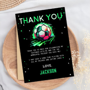 Soccer Ball Birthday Thank You Card