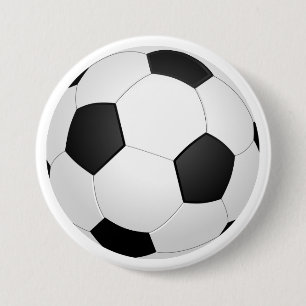 Soccer Ball Black and White Classic Button