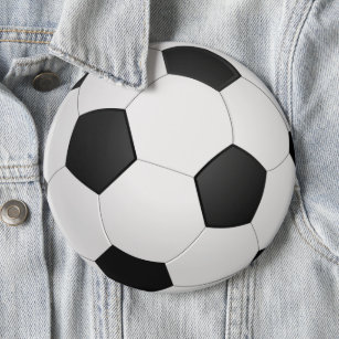 Soccer Ball Black and White Classic Button