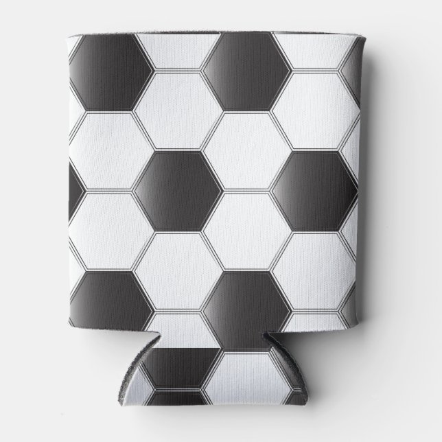 Soccer ball, black and white pattern can cooler (Front)